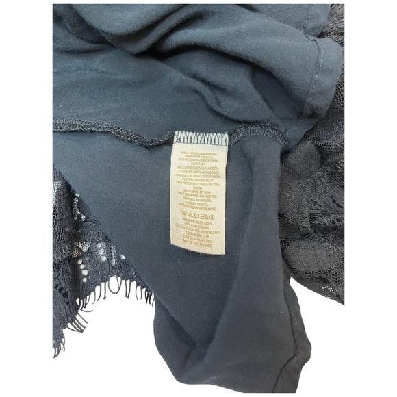 Free People Floral Embroidered Mesh Lace Mini Dress Black S - Picture 11 of 14